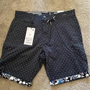 Denim & Flower Navy Blue Stretch Shorts